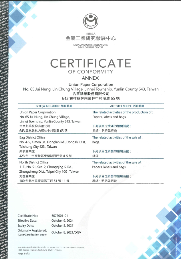 OHSAS 18001合眾股份有限公司